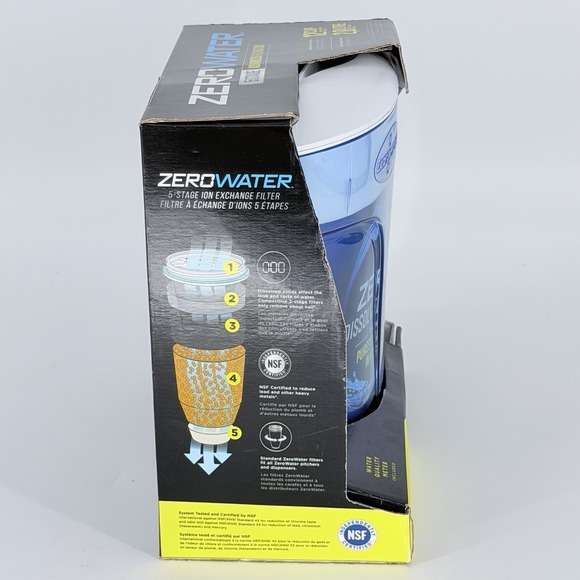 ZeroWater 12 Cup 5-Stage Water Filter Pitcher Blue w Filter NO METER - Picture 4 of 4